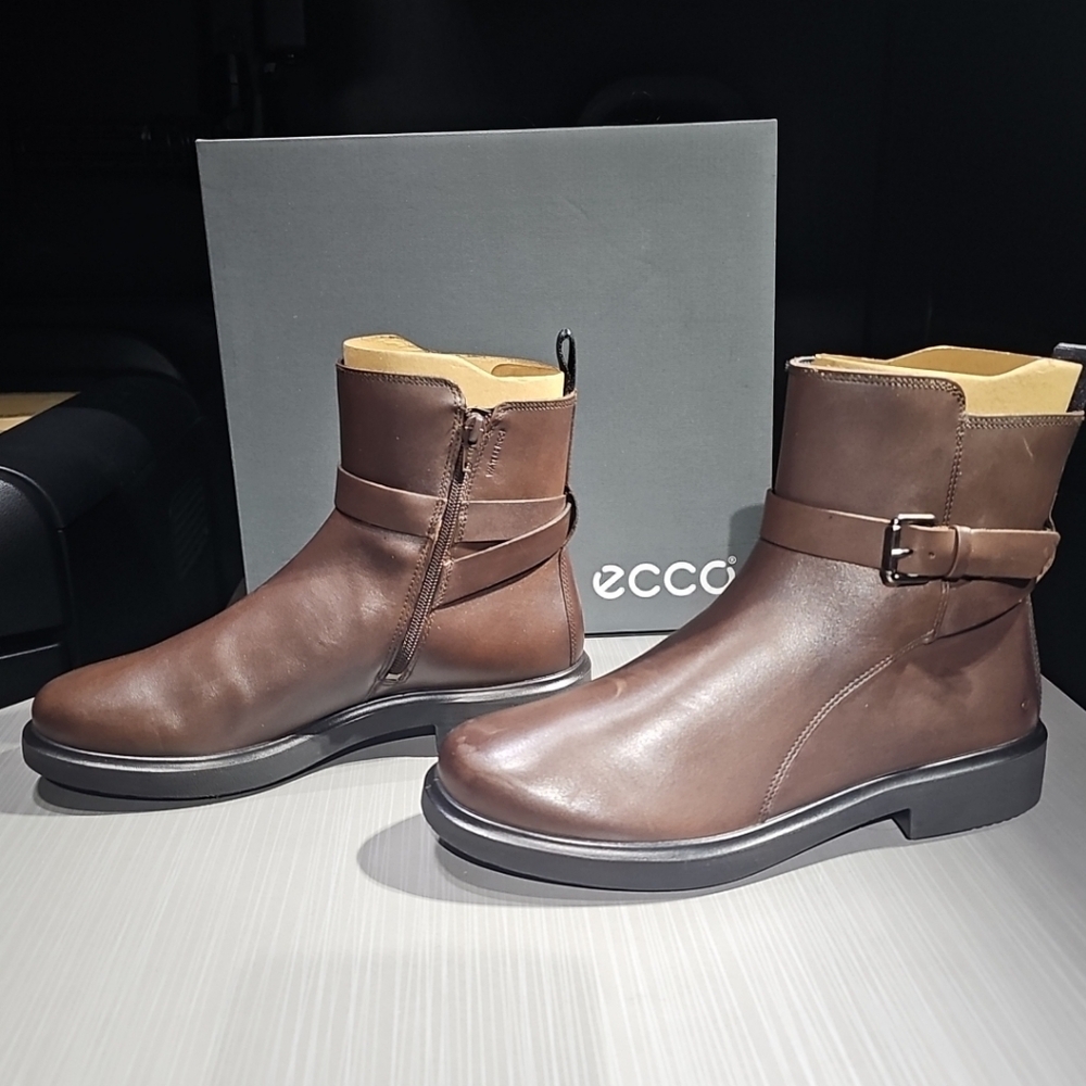 ECCO Metropole Amsterdam Womens Brown Leather Waterproof‎ Boot 41 US 10-10.5 NEW